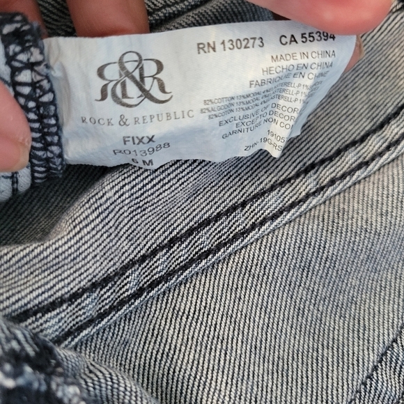 Rock & Republic Fixx Skinny The Slimming Denim Cure Rx Blue 6 M Waist 28 - Picture 6 of 11